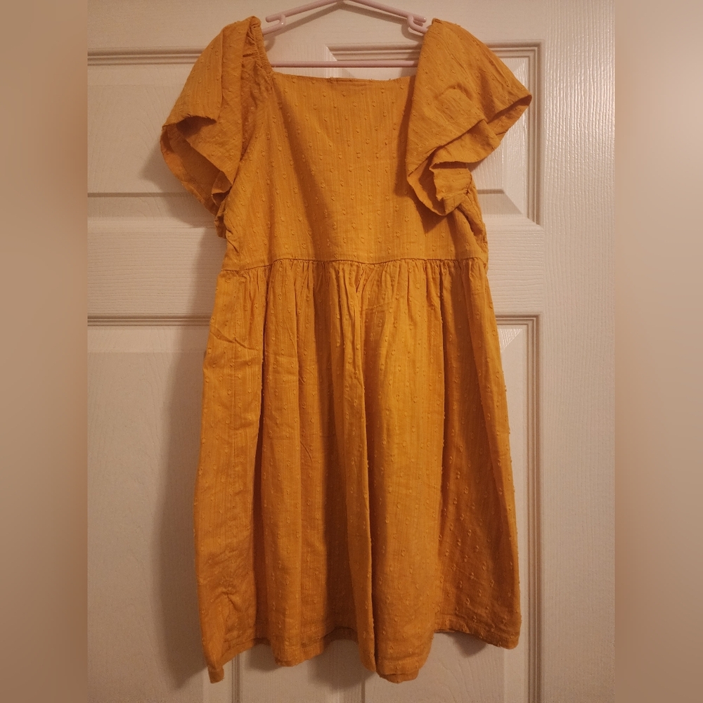 Jumping Beans, Girl's Gold/Mustard Button-Down Dress, Size 7 - Picture 3 of 4